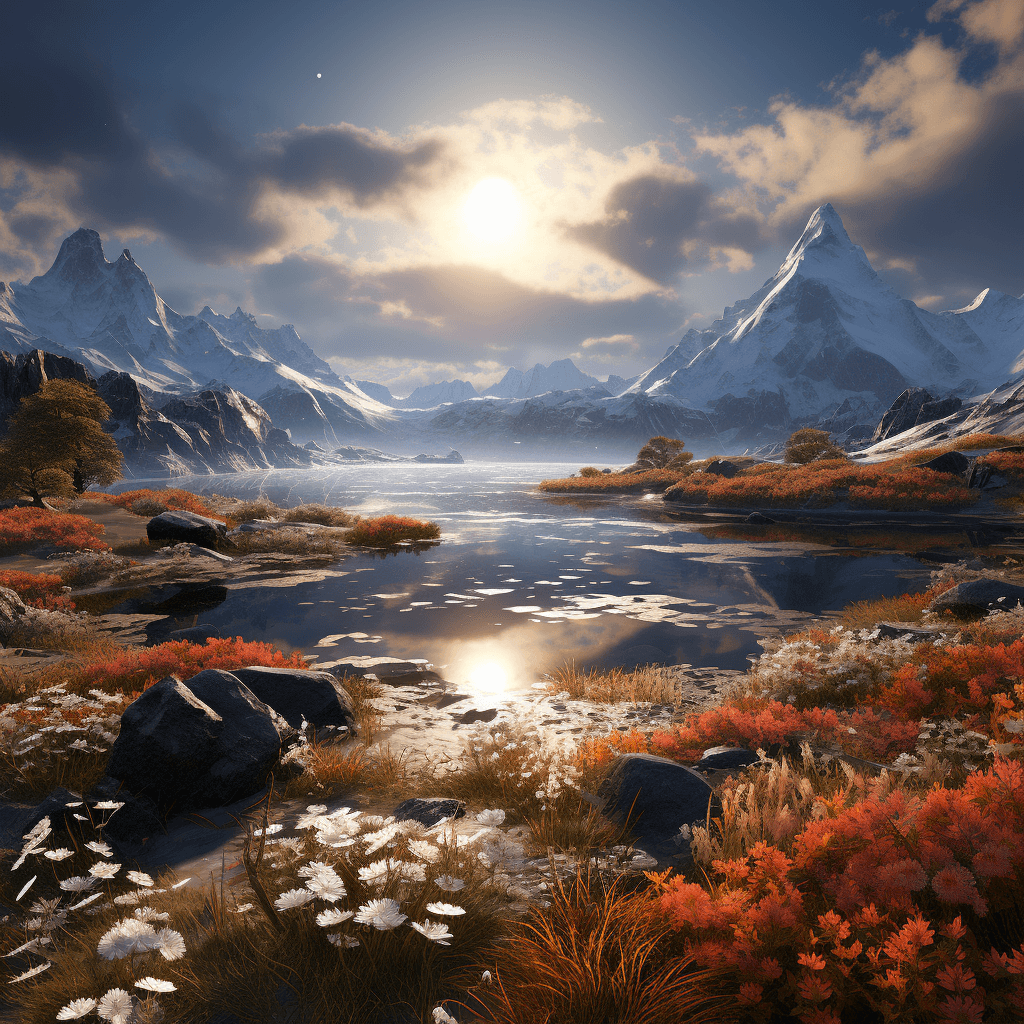 AI generated: a cold and pleasant climate, a beautiful landscape., ultra hd, realistic, vivid colors, highly detai...