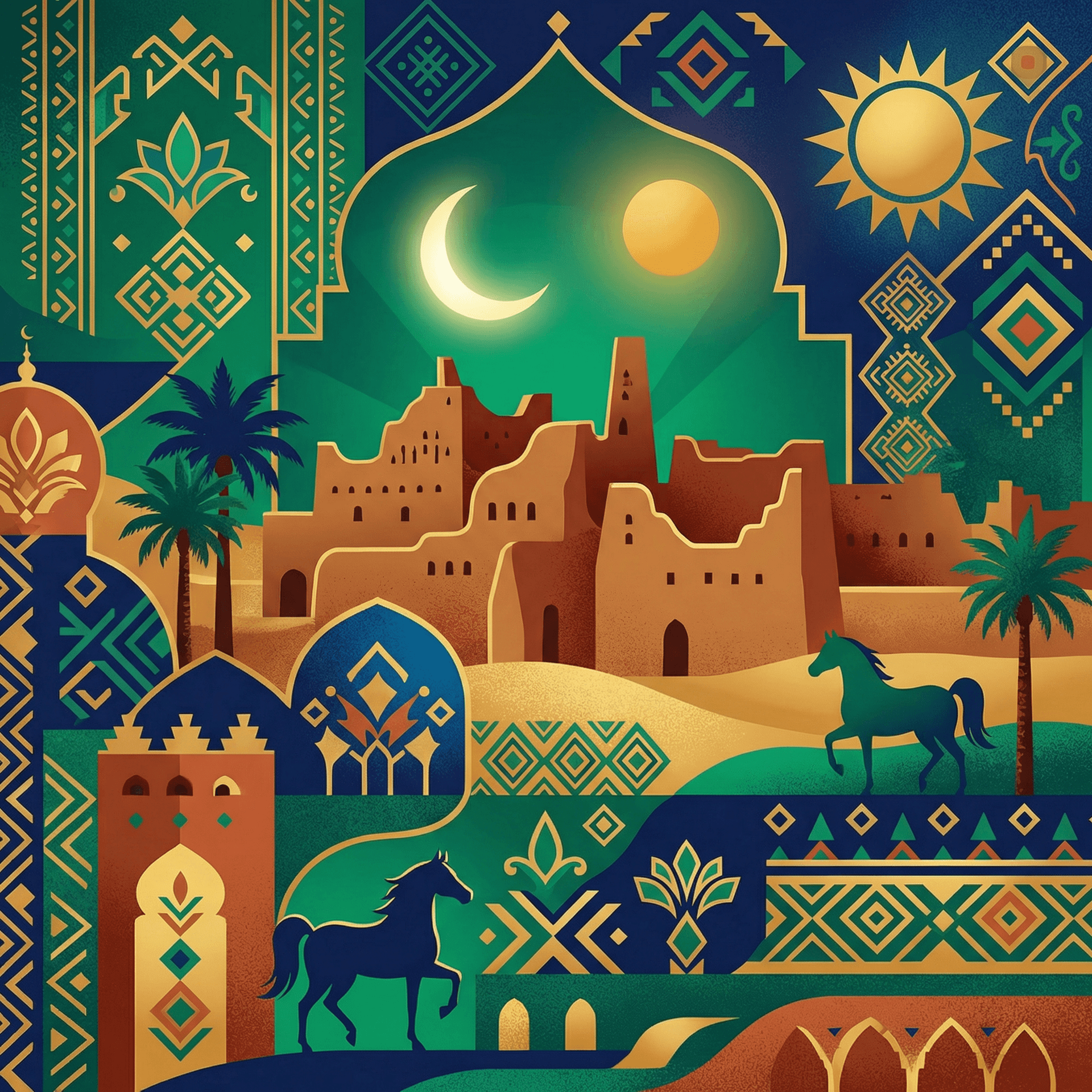AI generated: يوم التاسيس السعودي
