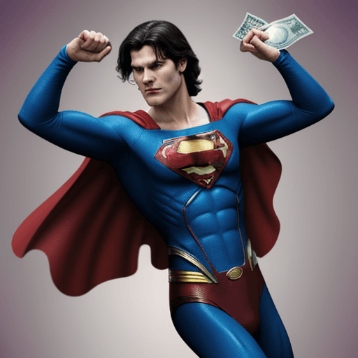 AI generated: Javier Milei as Superman with a dolar in the hand. 
Disney style. Character cartoony
