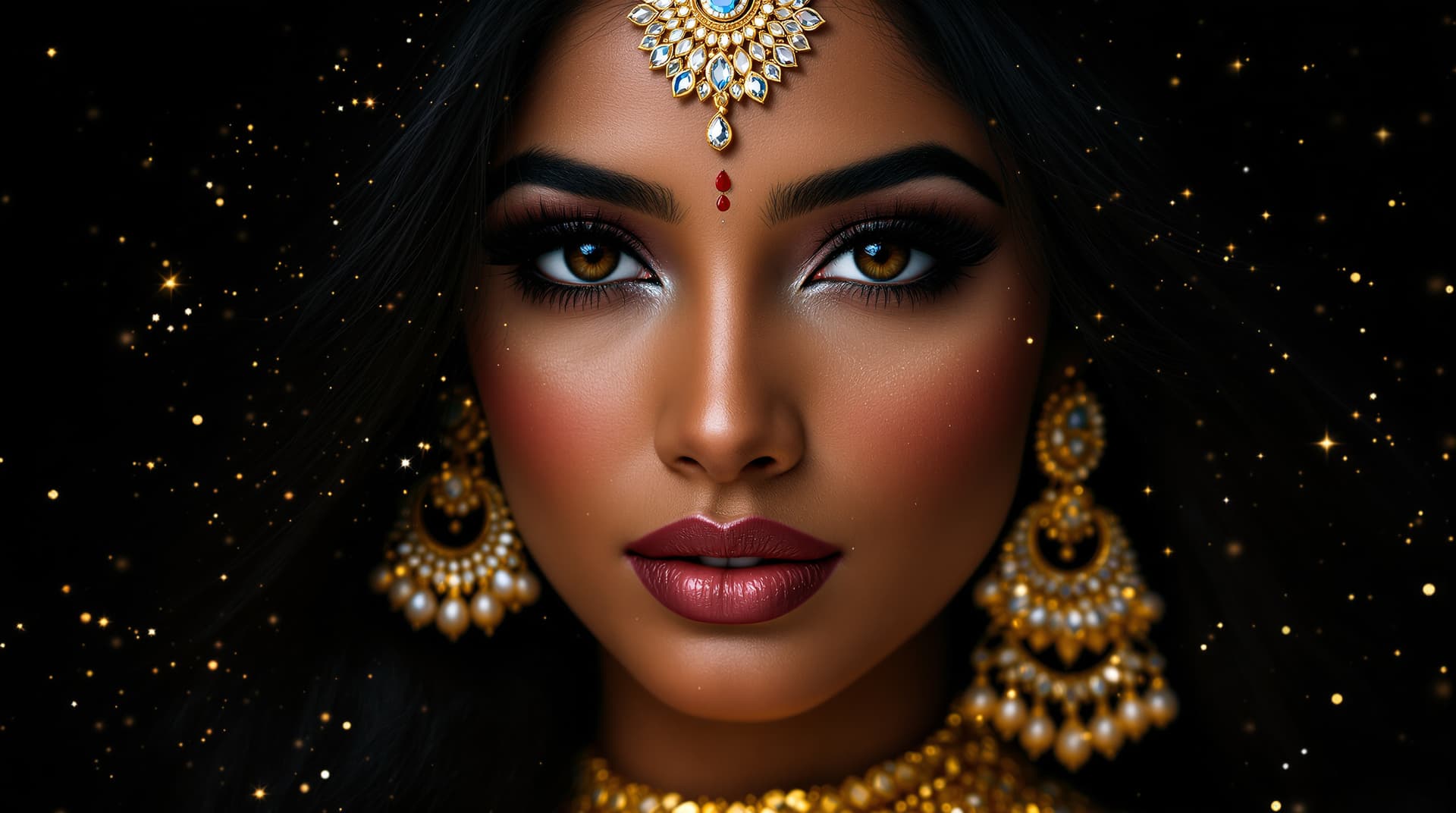 AI generated: Hyperrealistic portrait of a breathtakingly beautiful South Indian woman in her 30s, long black hair...