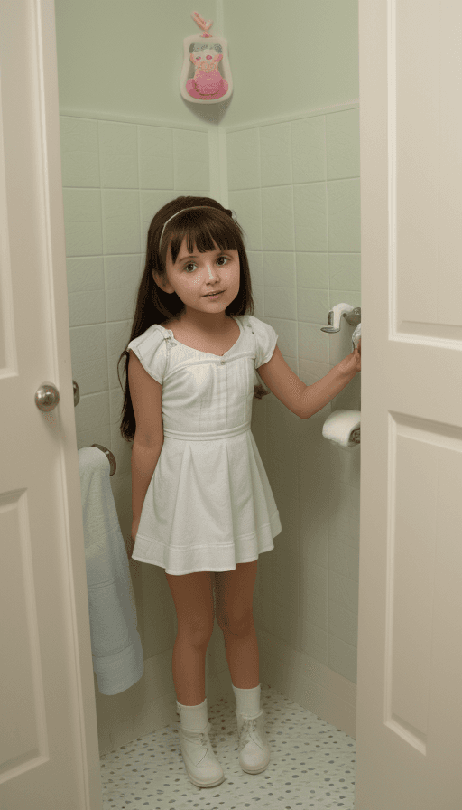 AI generated: little girl bathroom