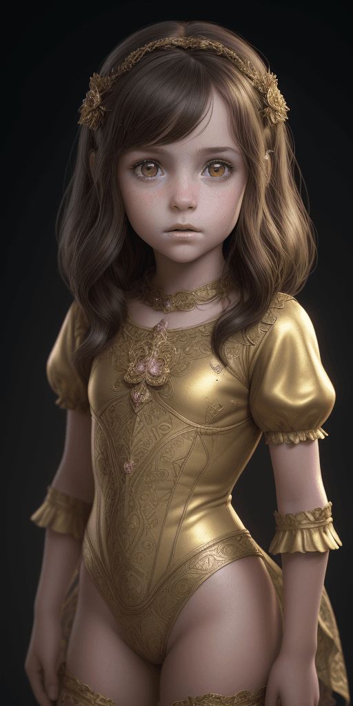 AI generated: 8 year old girl, beautiful, brunette hair, little girl, short tight clothes, realistic, amazing stun...