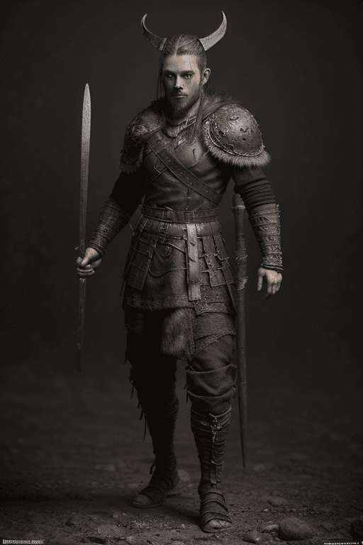 AI generated: detailed full body concept art illustration, dark soft focus, plague style oil painting on canvas of...
