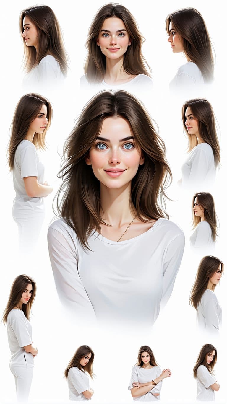 AI generated: Highly detailed digital illustration of a [person's description, e.g., young woman with long brown h...