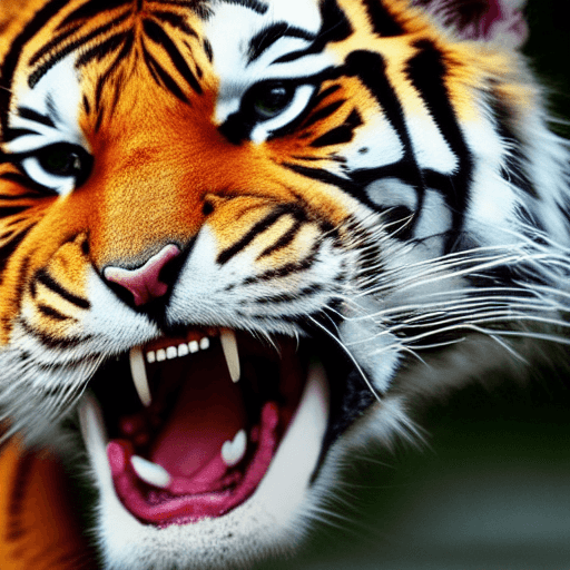 AI generated: hyper realistic, white pouncing tiger, jumping into viewer, fierce majestic face, 8k uhd, best quali...