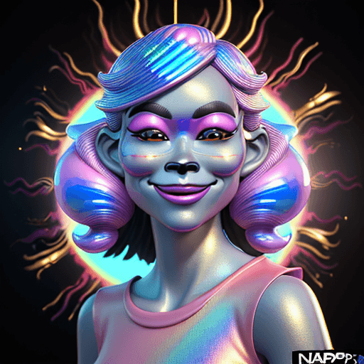 AI generated: 3D cartoon face kong for adolescent woman traits du visage enfantil humain very cool smiling and ver...