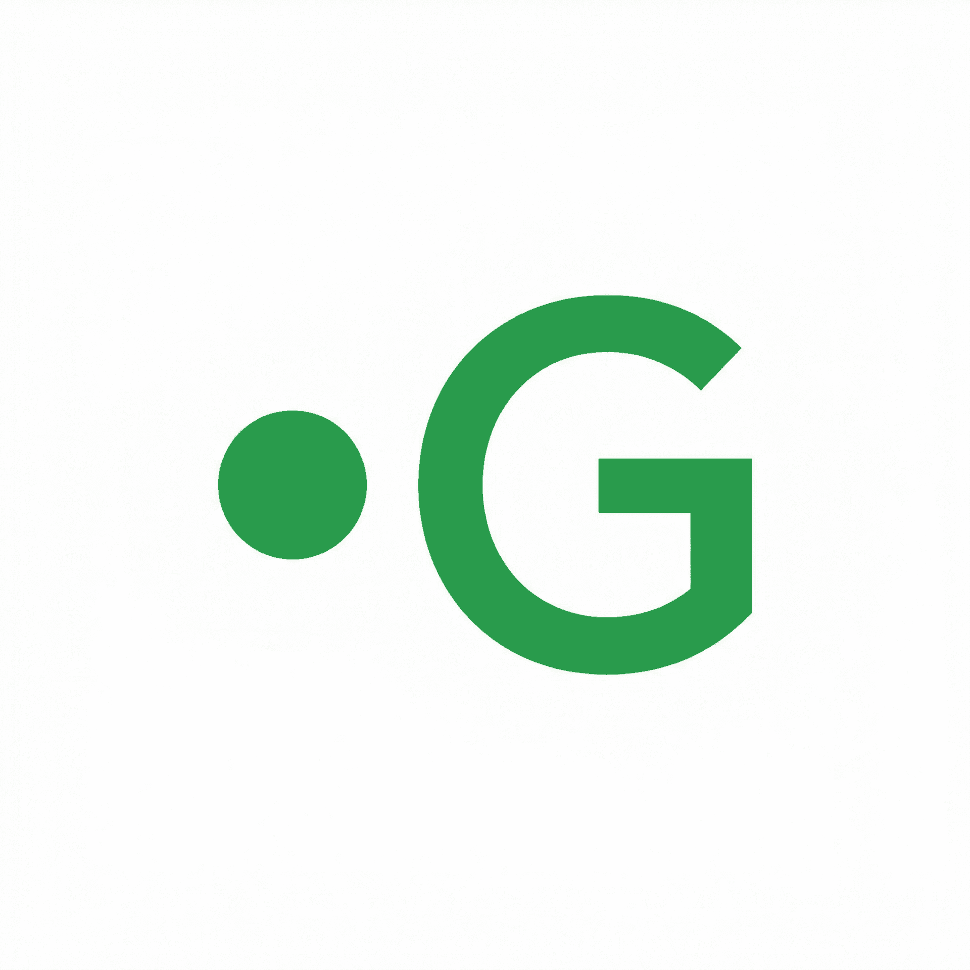 AI generated: a green dot with capital letter G next to it, on the same invisible line
