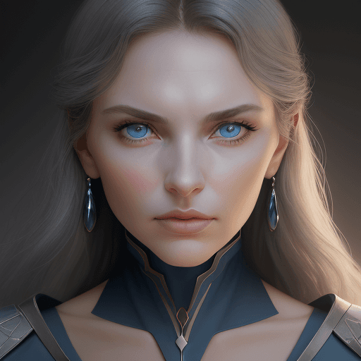 AI generated: the face of a woman with blue eyes the face of a person, in the style of yigal ozeri, light navy and...
