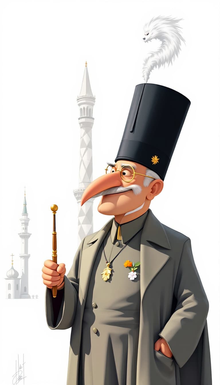 AI generated: ghibli studio style, mohammad reza shah pahlavi