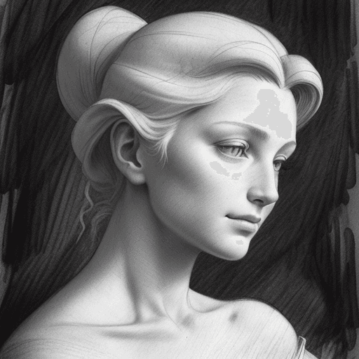 AI generated: stunning sketch portrait by Michelangelo, charcoal drawing, face only, an absolutely gorgeous woman,...
