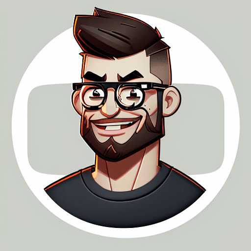 AI generated: 
logo of a man wearing glasses with little beard, midi fade haircut, thick lips, thick eyebrows, goo...
