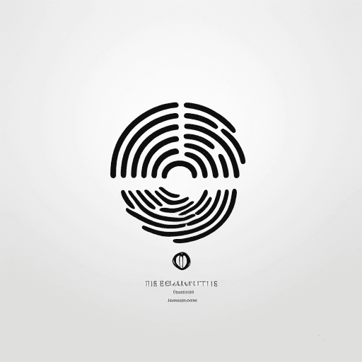 AI generated: The logo consists of a minimalist design that combines a stylized fingerprint with architectural ele...
