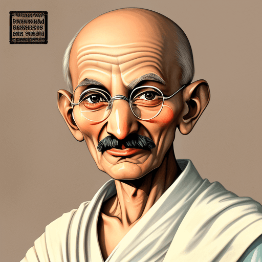 AI generated: mahatma gandhi caricaturizado 
