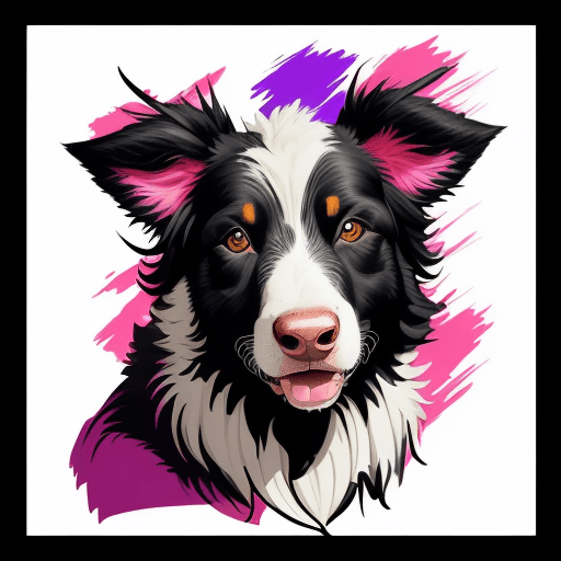 AI generated: drAW A BORDER COLLIE, Hawaiian artists, modern portrait series of a nelore cattle in colorful wear, ...
