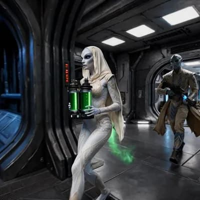 AI generated video: VIDEO PROMPT — JUNCTION SPLIT: ESCAPE & COVER

A cinematic, ultra-realistic sci-fi junction corridor...