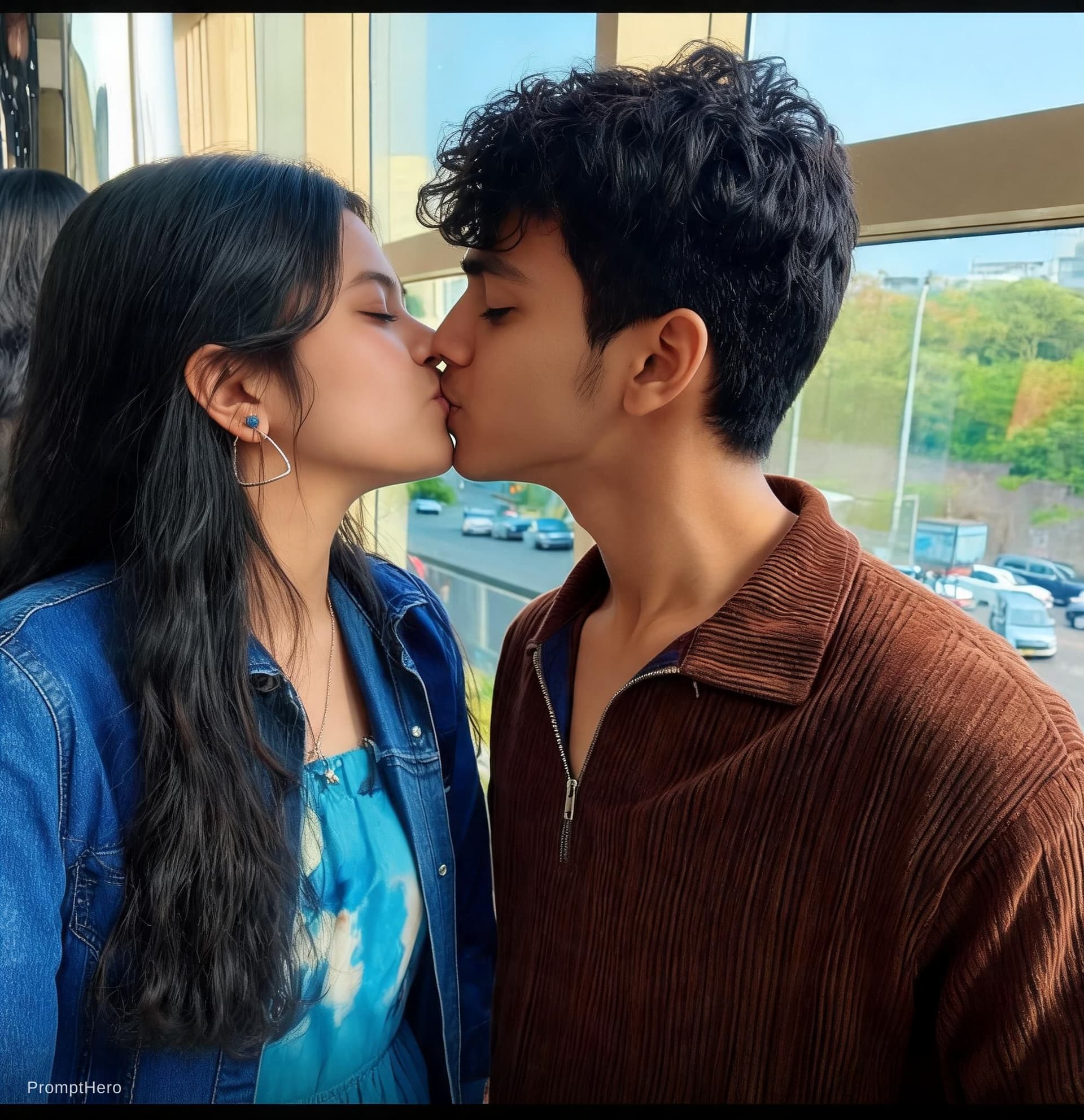 AI generated: Kissing together 