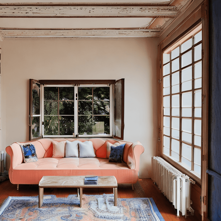 AI generated: High resolution photography interior design, dreamy sunken living room conversation pit, wooden floo...