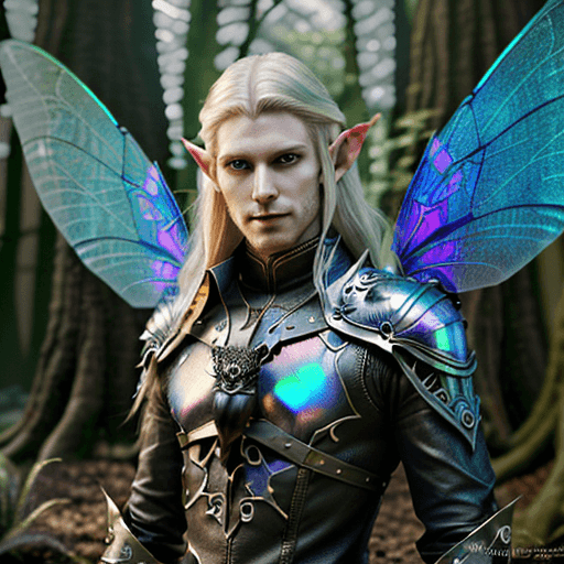 AI generated: Hyper realistic photo, fantasy character portrait, symmetrical art, dungeons and dragons, male fairy...