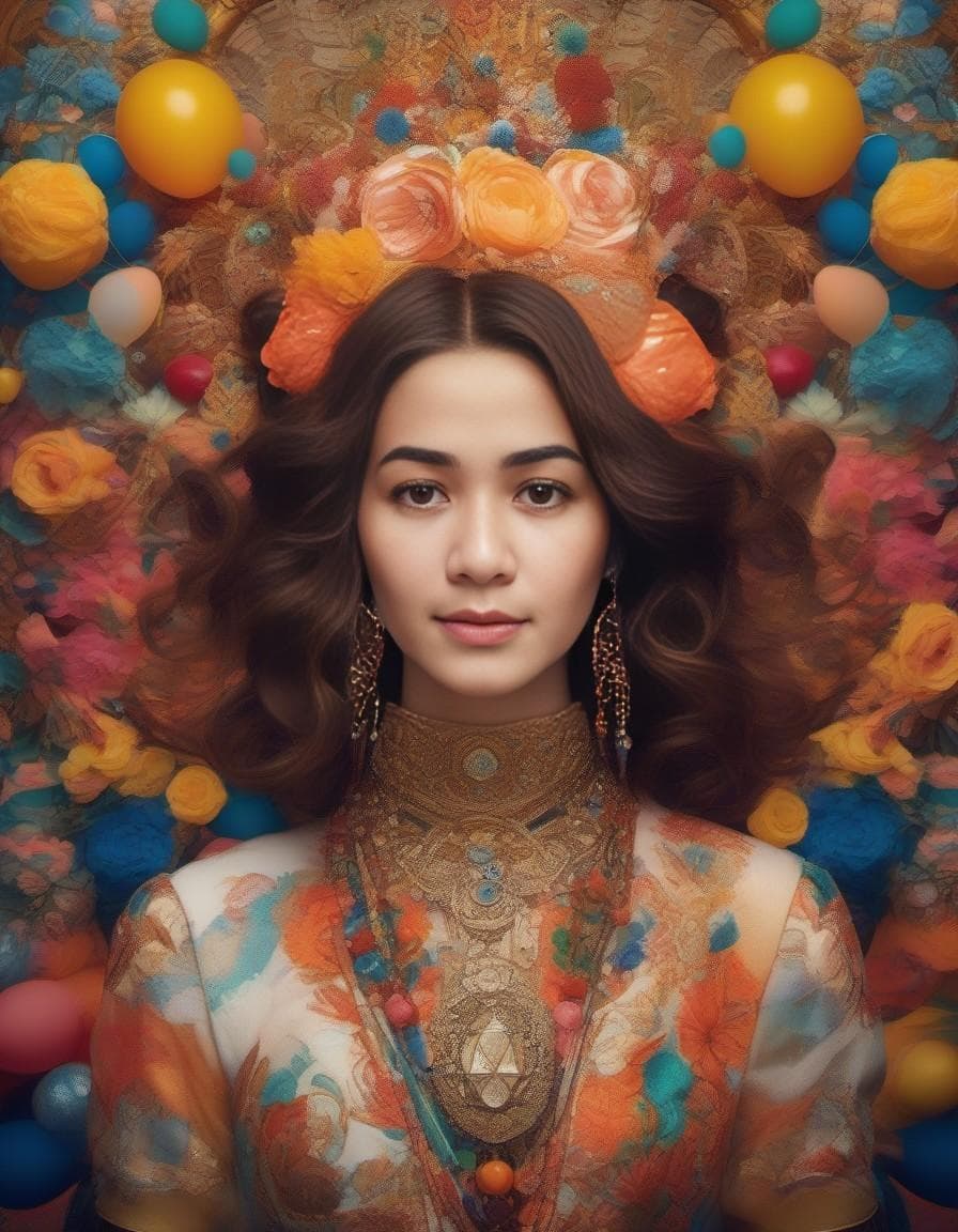 AI generated: The composition is a tour de force of hyper-maximalist techniques, featuring a dizzying array of int...