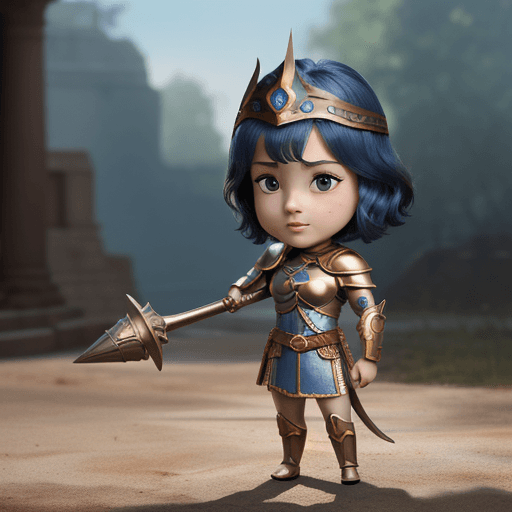 AI generated: pixar Achilles roman soldier chibi character design,  brave, strong, 4k, High Definition, with bronz...