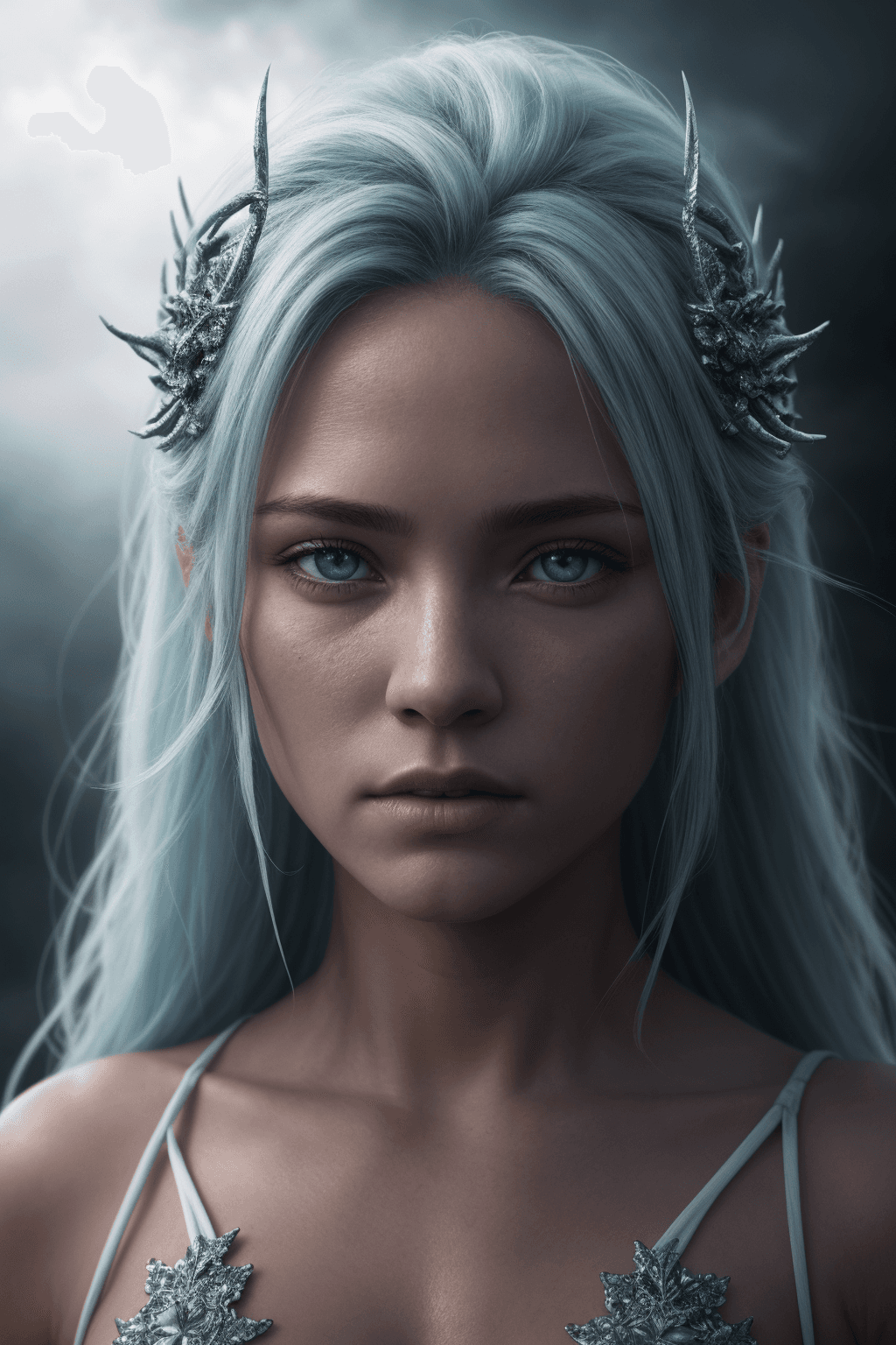 AI generated: 8k uhd, by_lee_jeffries, expressive eyes, dark background, dusty particles depth of field,detailed B...