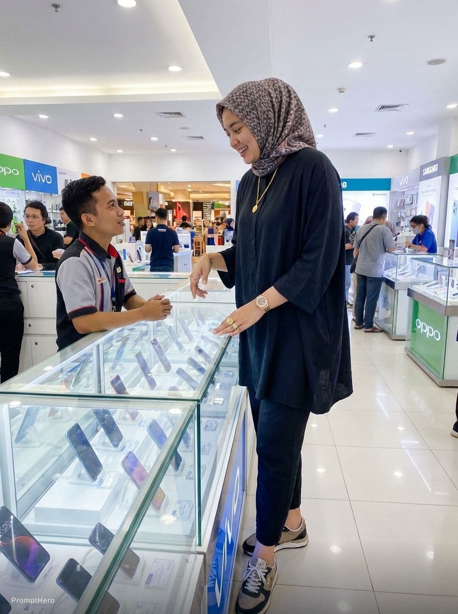 AI generated: Gadis muda Indonesia berhijab,yang sangat cantik,berkulit cerah,berwajah natural tanpa makeup,memaka...