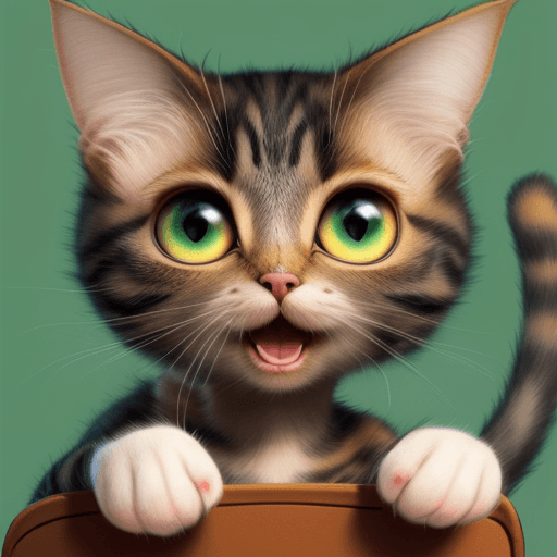 AI generated: A cartoon picture of a very funny and beautiful cat with big eyes who just immigrated to Canada
