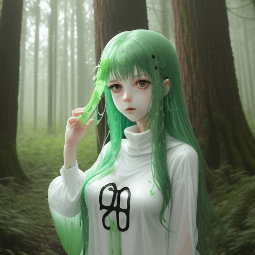 AI generated: Slime girl, forest,LoRA