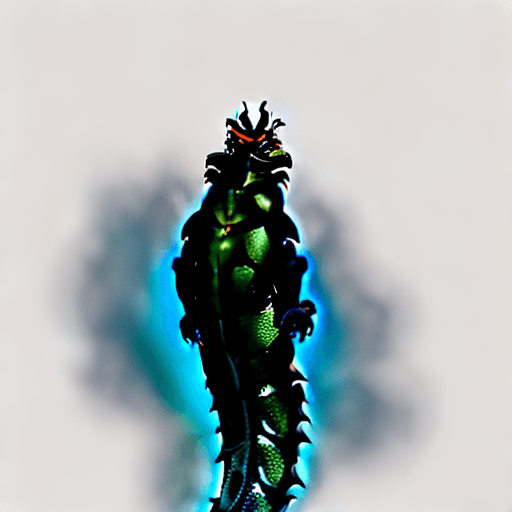 AI generated: Create a dragon: 10 meters tall, its skin covered with sharp, durable scales. The tail is massive, a...