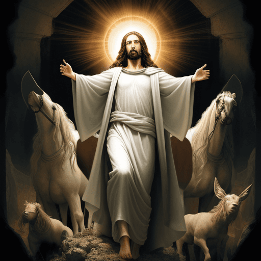 AI generated: The second coming of Jesus Christ with all the details as described in the book of Revelation