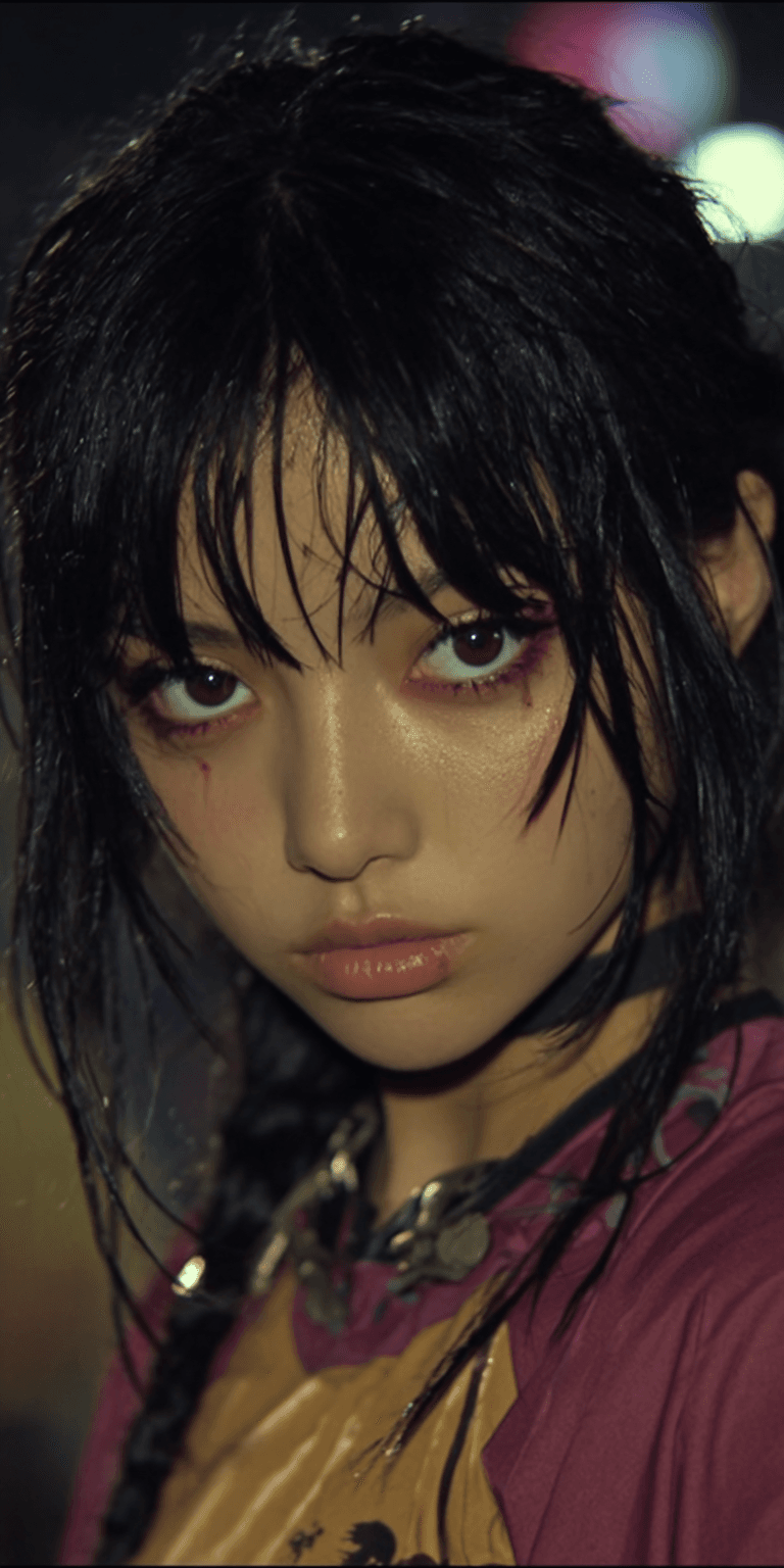 AI generated: Extreme close-up, woman's face, beauty editorial, cinematic realism, hyperrealistic macro lens --no ...