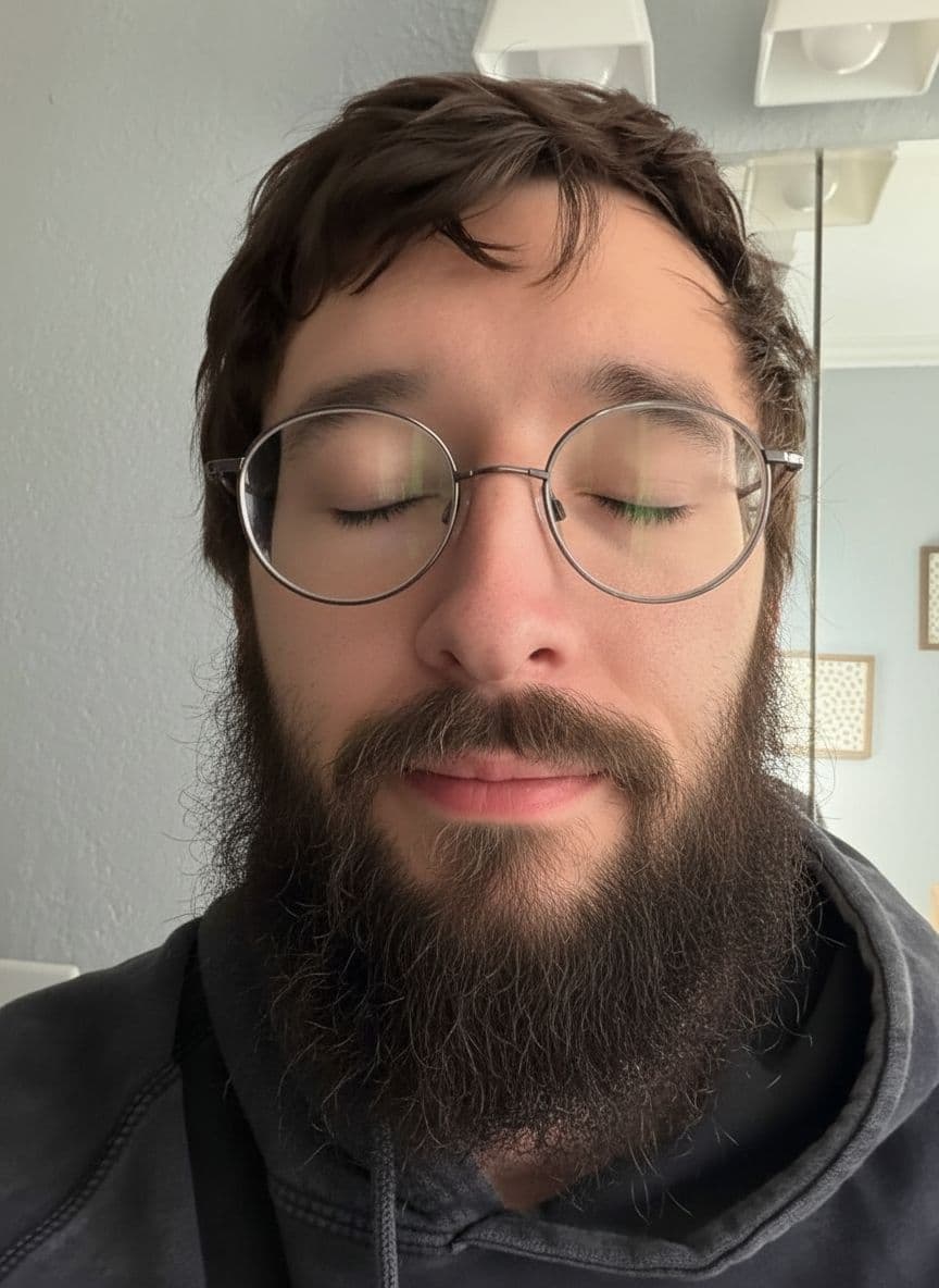 AI generated: I want him with a big beard, the rest keep intact
