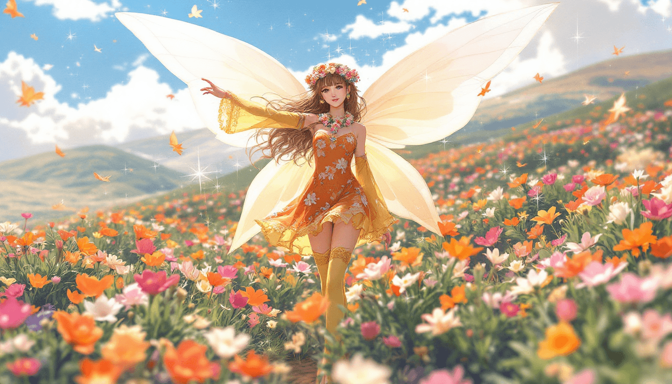AI generated: (1woman), solo, looking_at_viewer, (full_body:1.5),(standing:1), (orange Flower pattern leotard:1.1)...