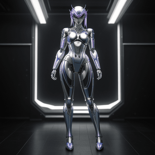 AI generated: The best ever、8K,(((Full Body Esbian)))、(((The shine)))、(((Metallic)))、(((Cyberpunk)))、The cute beau...