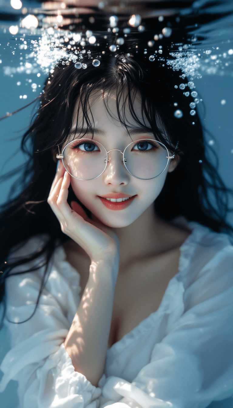 AI generated: (masterpiece, best quality), (1girl, solo), (early morning ocean, gentle sunrise lighting), (horizon...