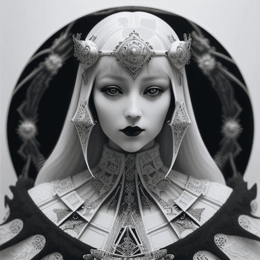 AI generated: king, in the style of gothic futurism, monochromatic symmetry, intricate embellishments, eerily real...