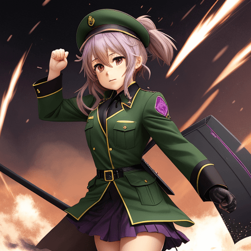 AI generated: Shinoa, fighting 