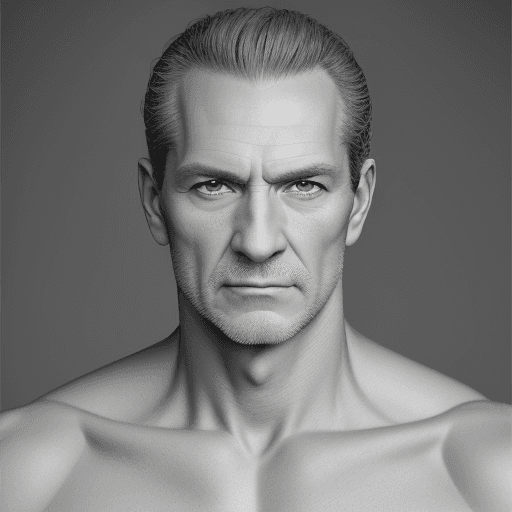 AI generated: photograph, front view, professional model, man, handsome and athletic body shape. standing on solid...