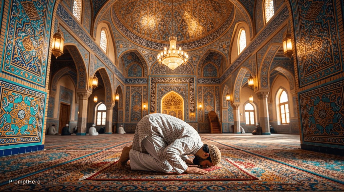 AI generated: Islamic prayer