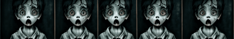 AI generated: Creepy ghostly cry children , A teenage Boy,. Pale faces, dark eyes, haunting stare, seemingly harml...
