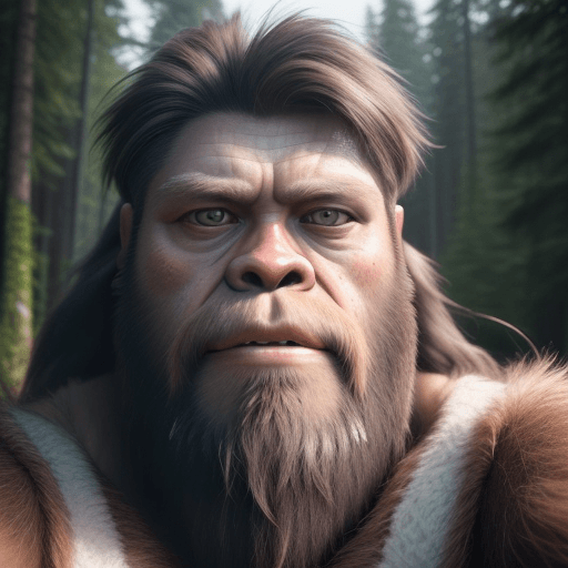 AI generated: Sasquatch taking a selfie,High detail RAW color photo professional, head and shoulder portrait photo...