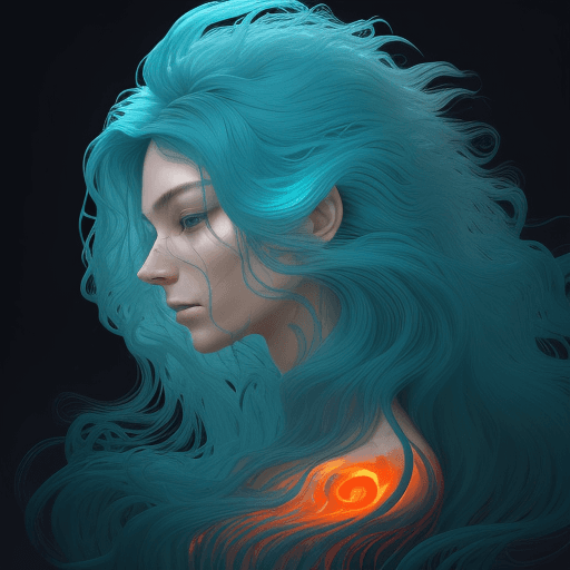 AI generated: "Create a digital portrait of a figure in profile, featuring a harmonious blend of surreal and organ...