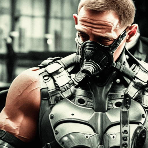 AI generated: bane breaking batman's back 