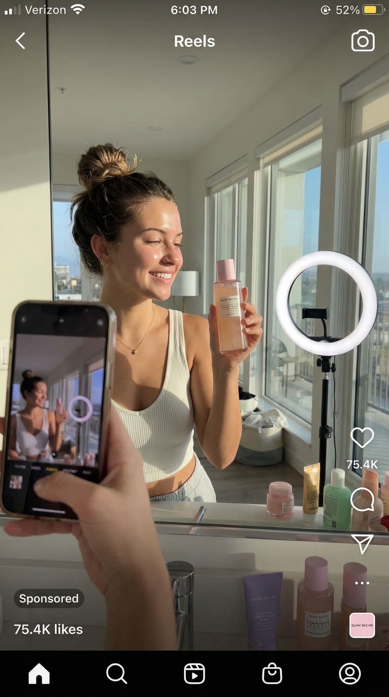 AI generated: UGC beauty influencer photo