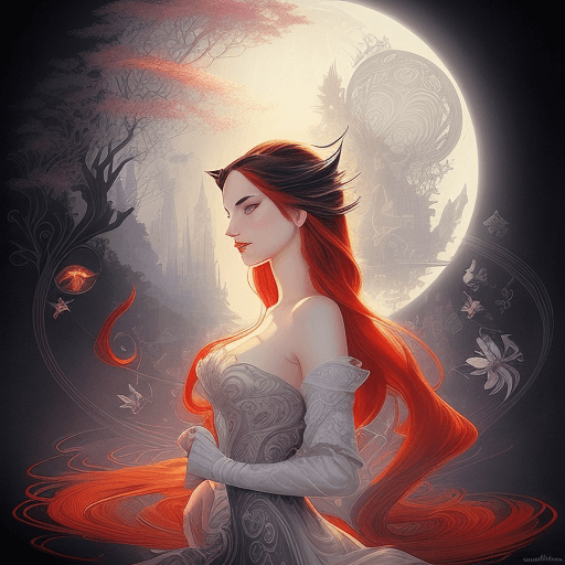 AI generated: (Anna Dittmann, Gerd Grimm, Jaques Fath , Thomas Kinkade, Tamara Lempicka, and Milo Manara)'s styles...