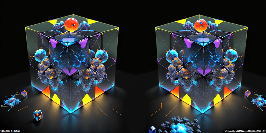 AI generated: "Human anatomy, fragmented body parts, body fragmentation in 3D cube, cubes and balls separating fro...