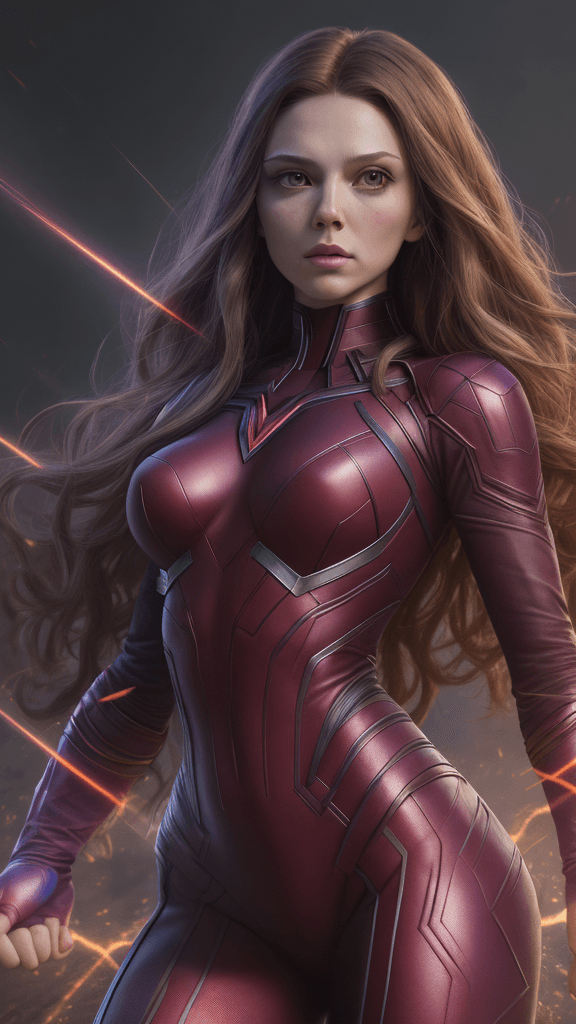 AI generated: (16k, best quality, master:1.2) HDR, Marvel Entertainment Art by, Scarlet Witch (AKA Wanda Django Ma...