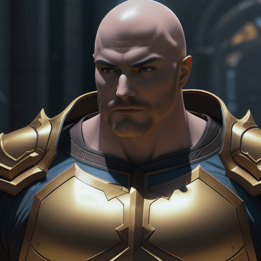 AI generated: bald,A breathtaking, ultra-realistic 3D rendering of the legendary League of Legends champion, God-K...