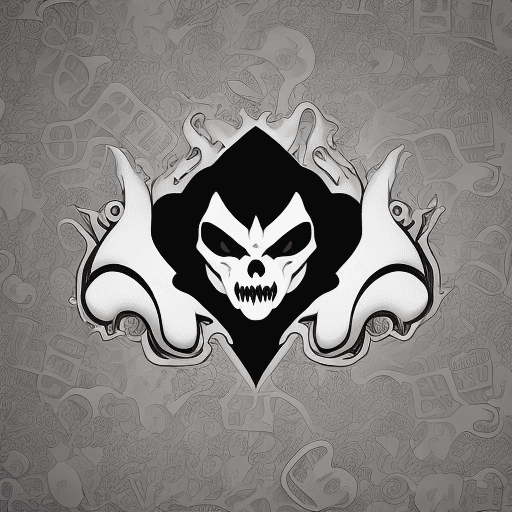 AI generated: logo icon of cartoon floating scary ghost icon, graffiti, tattoo, black and white, vector logo, stic...