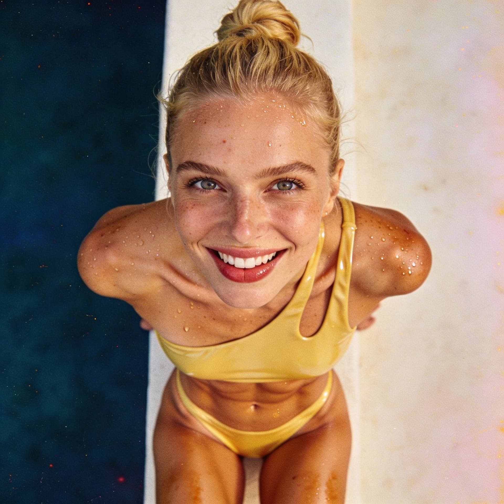 AI generated: Ultra-realistic full body portrait photo of a toned fit swedish blonde woman, tall skinny, toned, na...